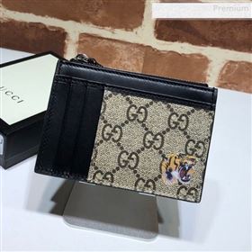 Gucci GG Canvas Leather Tiger Card Case 597555 2019 (DLH-0010413)