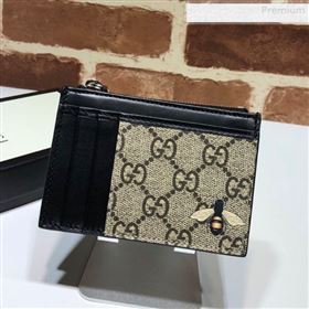 Gucci GG Canvas Leather Bee Card Case 597555 2019 (DLH-0010414)