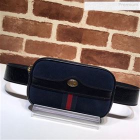 Gucci Suede Ophidia iPhone Case Belt Bag 519308 Blue 2019 (DLH-0010416)