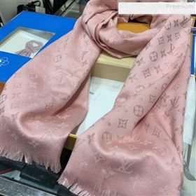 Louis Vuitton LV Timeless Monogram Cashmere Scarf 47x200cm Pink 2019 (WNS-0010616)