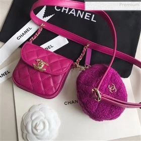 Chanel Quilted Lambskin Waist/Belt and Coin Purse AP0743 Fuchsia 2020 (XING-0010703)
