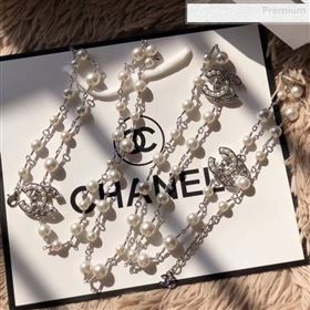 Chanel CC Pearl Chain Belt Silver 2019 (CINDY-0010320)