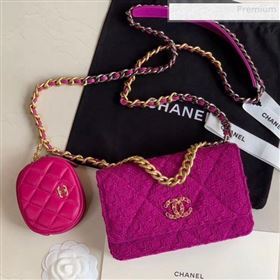 Chanel 19 Tweed Wallet on Chain WOC and Coin Purse AP0985 Purple 2019 (XING-0010327)
