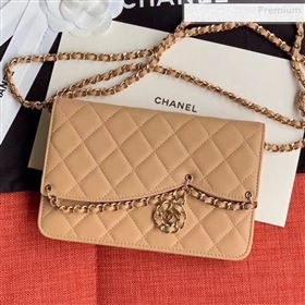 Chanel Quilted Lambskin Tassel Wallet on Chain WOC AP0278 Nude 2019 (XING-0010332)