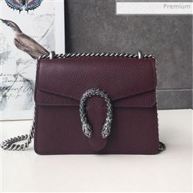 Gucci Dionysus Mini Leather Bag 421970 Burgundy (DLH-0021610)