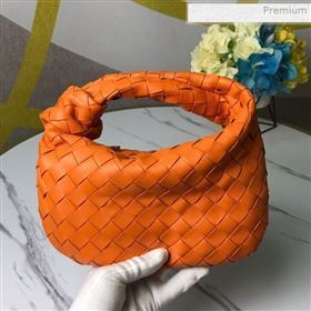 Bottega Veneta Mini BV Jodie Woven Lambskin Hobo Bag Orange 2020 (MS-0011327)