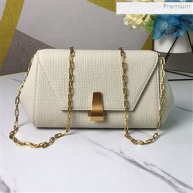 Bottega Veneta Grained Calfskin Mini BV Angle Chain Bag White 2019 (MS-0011334)