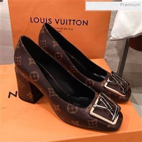 Louis Vuitton Madeleine Monogram Canvas Square LV Pumps 7.5cm Heel 2020 (KL-0011410)