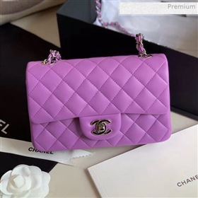 Chanel Quilted Lambskin Classic Small Flap Bag Purple 2019 (XING-0011502)