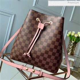 Louis Vuitton NéoNoé Damier Ebene Canvas Bucket Bag N40198 Pink 2019 (KI-0011505)