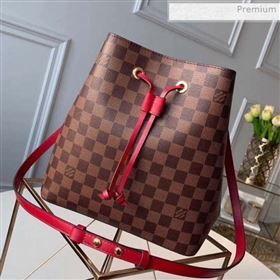 Louis Vuitton NéoNoé Damier Ebene Canvas Bucket Bag N40214 Red 2019 (KI-0011506)