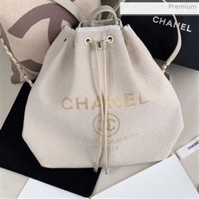 Chanel Cambo Canvas Backpack White 2019 (XING-0011301)