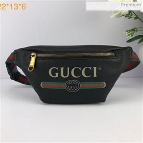 Gucci Logo Print Small Belt Bag 527792 Black 2019 (DLH-0011305)