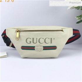 Gucci Logo Print Small Belt Bag 527792 White 2019 (DLH-0011304)