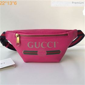 Gucci Logo Print Small Belt Bag 527792 Pink 2019 (DLH-0011306)