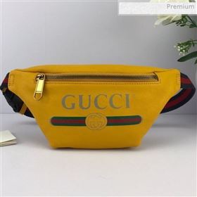 Gucci Logo Print Small Belt Bag 527792 Yellow 2019 (DLH-0011307)