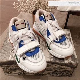 Gucci Ultrapace Leather and Mesh Mid-top Sneakers White (For Women and Men) (KL-0011611)