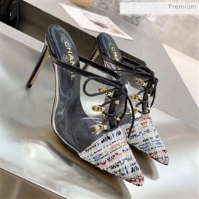 Chanel Tweed Transparent Lace-up High-Heel Mules Multicolor 2019 (MD-0011628)