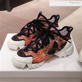 Dior D-Connect Butterfly Neoprene Low-top Sneakers Orange 2019 (KL-0011641)