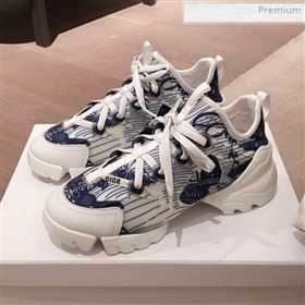 Dior D-Connect Butterfly Neoprene Low-top Sneakers Navy Blue 2019 (KL-0011639)