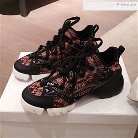 Dior D-Connect Fireworks Neoprene Low-top Sneakers Black/Orange 2019 (KL-0011643)