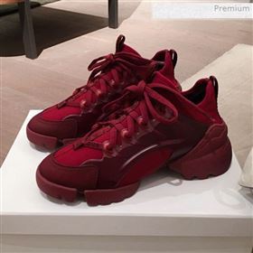 Dior D-Connect Neoprene Low-top Sneakers Burgundy 2019 (KL-0011646)