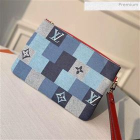 Louis Vuitton City Pouch in Damier Monogram Denim Canvas M68761 Blue/Red 2020 (KI-0011701)