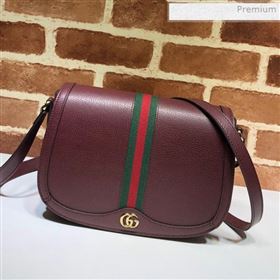 Gucci Ophidia Leather Small Shoulder Bag ‎601044 Burgundy 2019 (DLH-0011706)