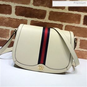 Gucci Ophidia Leather Small Shoulder Bag ‎601044 White 2019 (DLH-0011707)