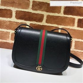 Gucci Ophidia Leather Small Shoulder Bag ‎601044 Black 2019 (DLH-0011708)