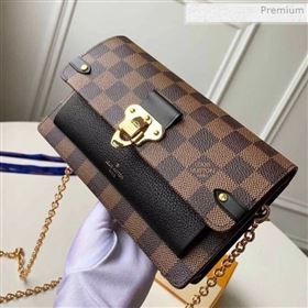 Louis Vuitton Vavin Damier Ebene Canvas Chain Wallet WOC N60221 Black 2019 (KI-0011510)