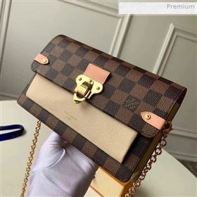 Louis Vuitton Vavin Damier Ebene Canvas Chain Wallet WOC N60237 Creme Beige 2019 (KI-0011508)