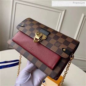 Louis Vuitton Vavin Damier Ebene Canvas Chain Wallet WOC N60222 Burgundy 2019 (KI-0011509)