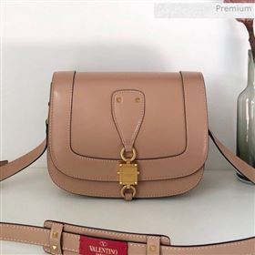 Valentino VLocker Shiny Calfskin Crossbody Bag 1014 Nude 2020 (JD-0011537)