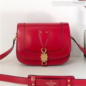 Valentino VLocker Shiny Calfskin Crossbody Bag 1014 Red 2020 (JD-0011539)