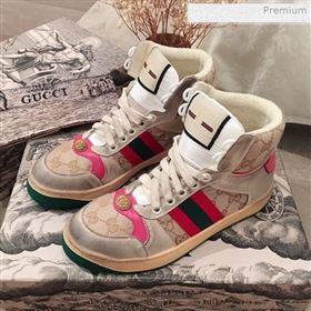 Gucci Screener GG High-top Sneaker Pink 2019 (For Women and Men) (KL-0011607)