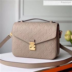 Louis Vuitton Pochette Métis Monogram Embossed Leather Shoulder Bag Beige Grey 2019 (KI-0011805)