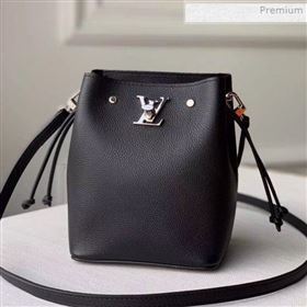 Louis Vuitton Nano Lockme Bucket Bag M68709 Black/Silver 2019 (KI-0011804)