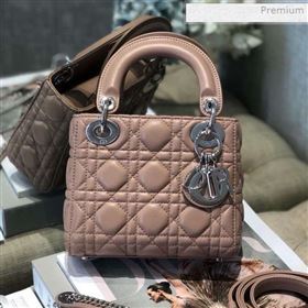 Dior Classic Lady Dior Lambskin Mini Bag Beige/Silver (XXG-0021109)