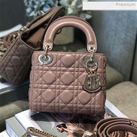 Dior Classic Lady Dior Lambskin Mini Bag Beige/Gold (XXG-0021110)