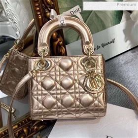 Dior Classic Lady Dior Lambskin Mini Bag Champagne Gold (XXG-0021112)