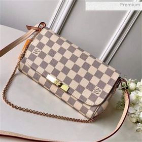 Louis Vuitton Pochette Favorite PM Chain Clutch Damier Azur Canvas N41277 2019 (KI-0020418)