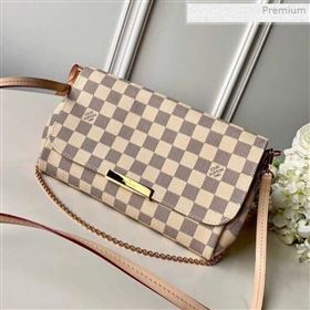 Louis Vuitton Pochette Favorite MM Chain Clutch Damier Azur Canvas N41275 2019 (KI-0020419)