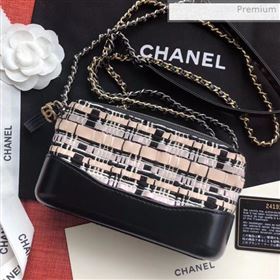 Chanel Woven Gabrielle Clutch with Chain A94505 Black 2020 (XING-0020405)