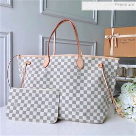 Louis Vuitton Neverfull GM Damier Azur Canvas Tote Bag N41360 Vintage White (KI-0020435)