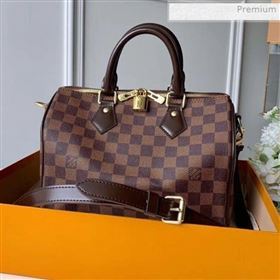 Louis Vuitton Speedy Bandoulière 25 Damier Ebene Canvas Top Handle Bag N41368 (KI-0020443)