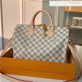 Louis Vuitton Speedy Bandoulière 30 Damier Azur Canvas Top Handle Bag N41373 (KI-0020447)