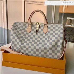 Louis Vuitton Speedy Bandoulière 35 Damier Azur Canvas Top Handle Bag N41372 (KI-0020448)