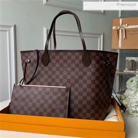 Louis Vuitton Neverfull MM Damier Ebene Canvas Tote Bag N41603 Pink (KI-0020431)