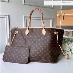 Louis Vuitton Neverfull GM Monogram Canvas Tote Bag M40990 Beige   (KI-0020429)